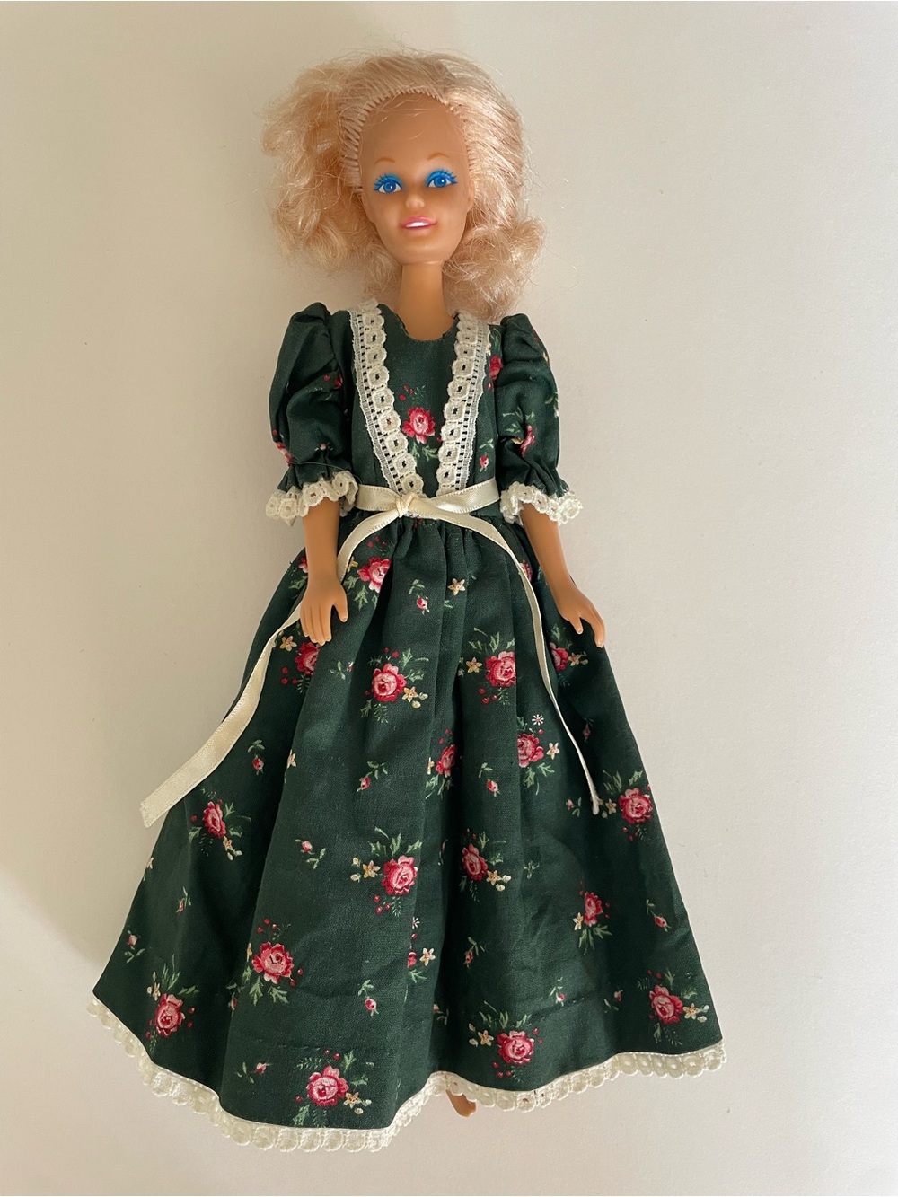 70s Vintage Barbie Doll Floral Cottagecore Prairie Dress